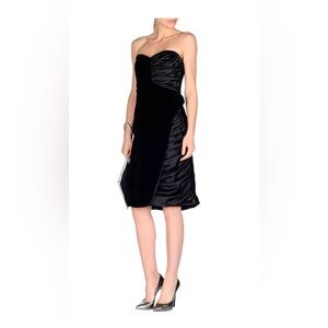 Armani Collezioni Black Satin and velour  Dress